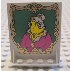 Part 40249px2 Light Gray Door 2 x 5 x 5 Swivel, Bracket Base with HP Portrait of Fat Lady Pattern 